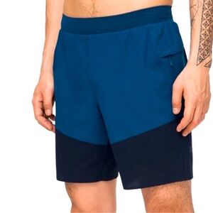 LULULEMON MEN’S NAMASTE AT THE BEACH SHORT 8” ATHLETIC BLUE CONTRAST MEDIUM
